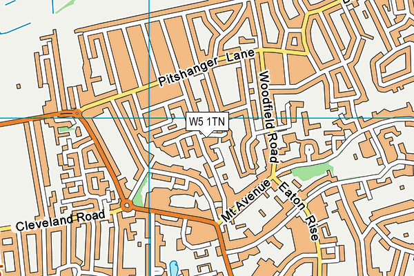 W5 1TN map - OS VectorMap District (Ordnance Survey)