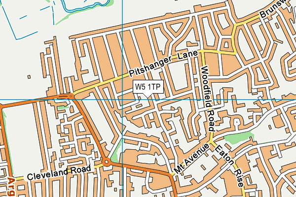 W5 1TP map - OS VectorMap District (Ordnance Survey)