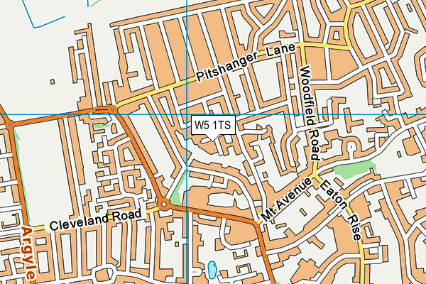 W5 1TS map - OS VectorMap District (Ordnance Survey)