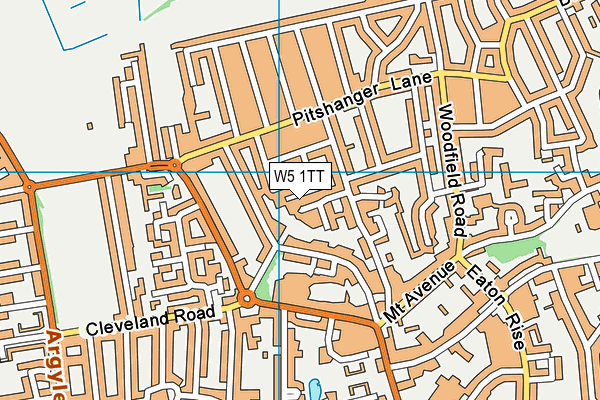 W5 1TT map - OS VectorMap District (Ordnance Survey)