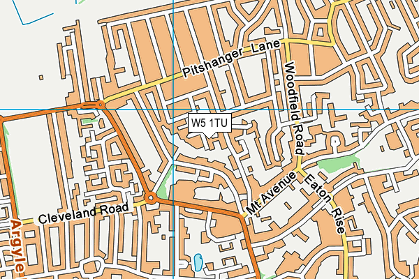 W5 1TU map - OS VectorMap District (Ordnance Survey)