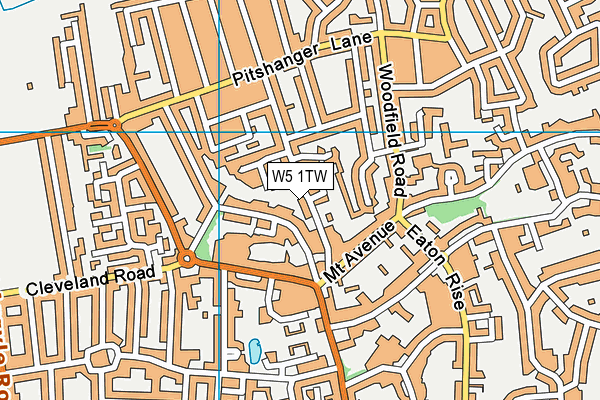 W5 1TW map - OS VectorMap District (Ordnance Survey)