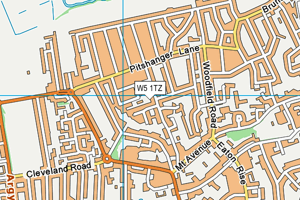 W5 1TZ map - OS VectorMap District (Ordnance Survey)