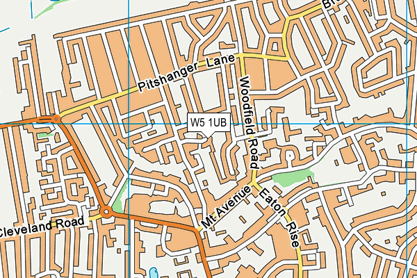 W5 1UB map - OS VectorMap District (Ordnance Survey)