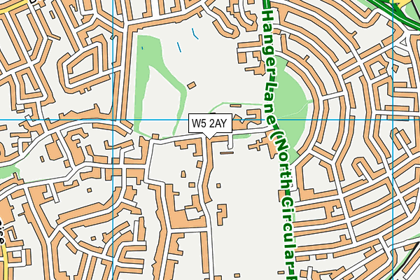W5 2AY map - OS VectorMap District (Ordnance Survey)