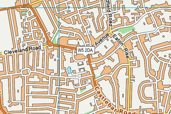 W5 2DA map - OS VectorMap District (Ordnance Survey)