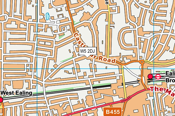 W5 2DJ map - OS VectorMap District (Ordnance Survey)