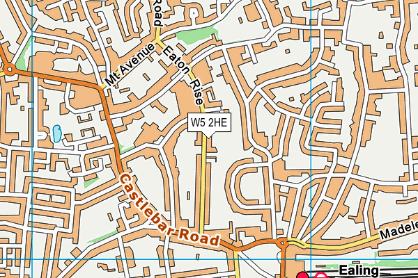 W5 2HE map - OS VectorMap District (Ordnance Survey)