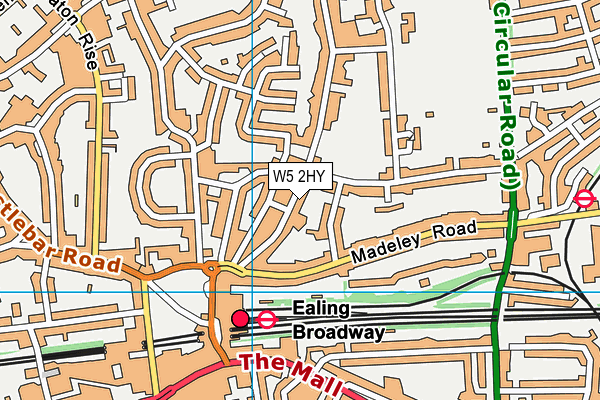 W5 2HY map - OS VectorMap District (Ordnance Survey)