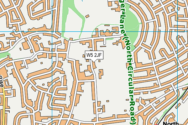 W5 2JF map - OS VectorMap District (Ordnance Survey)