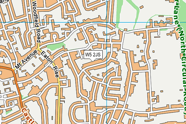 W5 2JS map - OS VectorMap District (Ordnance Survey)