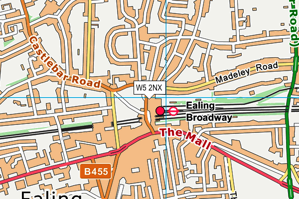 Ealing Squash & Fitness Club (Closed) map (W5 2NX) - OS VectorMap District (Ordnance Survey)