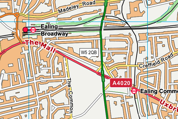 W5 2QB map - OS VectorMap District (Ordnance Survey)