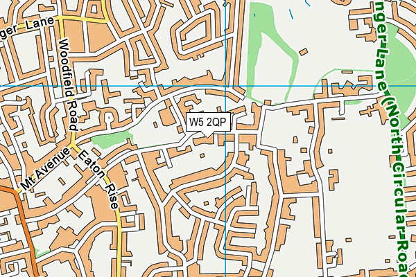 W5 2QP map - OS VectorMap District (Ordnance Survey)