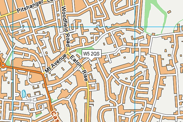W5 2QS map - OS VectorMap District (Ordnance Survey)
