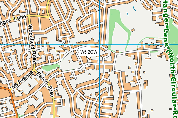 W5 2QW map - OS VectorMap District (Ordnance Survey)