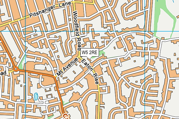 W5 2RE map - OS VectorMap District (Ordnance Survey)