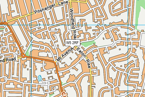 W5 2RF map - OS VectorMap District (Ordnance Survey)