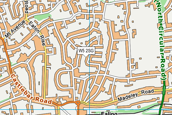 W5 2SG map - OS VectorMap District (Ordnance Survey)