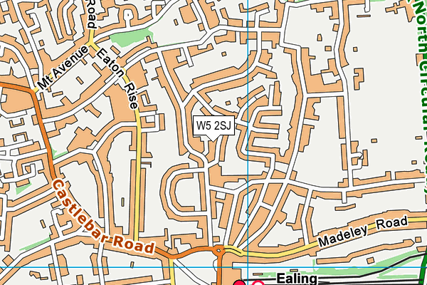 W5 2SJ map - OS VectorMap District (Ordnance Survey)