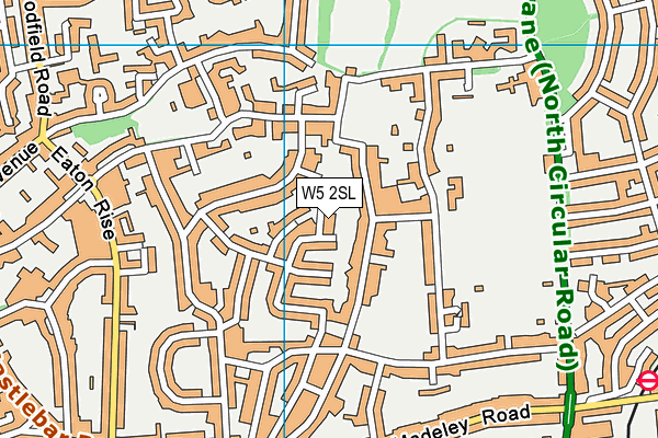W5 2SL map - OS VectorMap District (Ordnance Survey)
