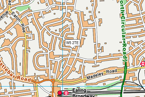 W5 2TE map - OS VectorMap District (Ordnance Survey)