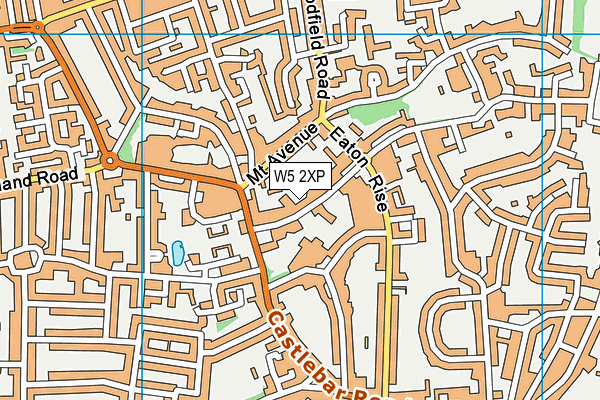 W5 2XP map - OS VectorMap District (Ordnance Survey)