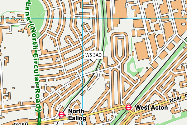 W5 3AD map - OS VectorMap District (Ordnance Survey)