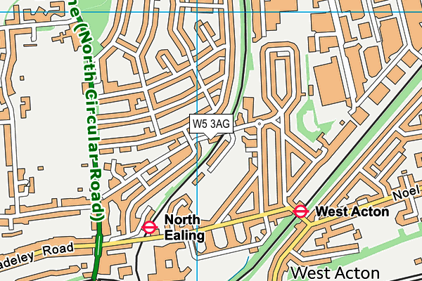 W5 3AG map - OS VectorMap District (Ordnance Survey)