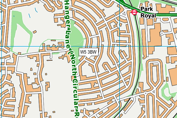 W5 3BW map - OS VectorMap District (Ordnance Survey)