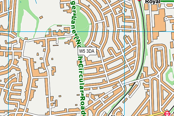 W5 3DA map - OS VectorMap District (Ordnance Survey)