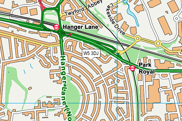 W5 3DJ map - OS VectorMap District (Ordnance Survey)