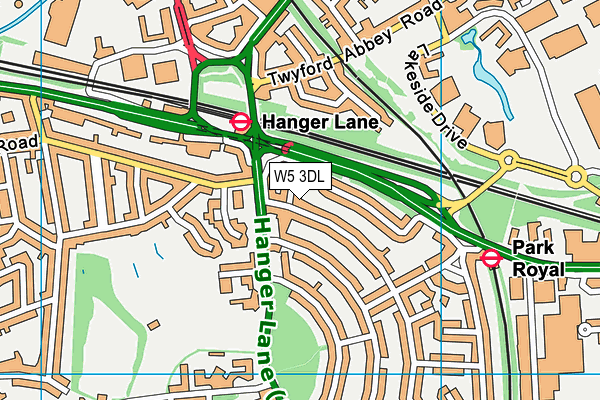 W5 3DL map - OS VectorMap District (Ordnance Survey)