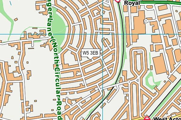 W5 3EB map - OS VectorMap District (Ordnance Survey)