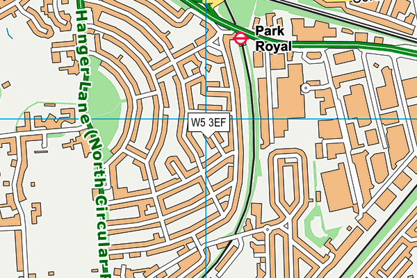 W5 3EF map - OS VectorMap District (Ordnance Survey)