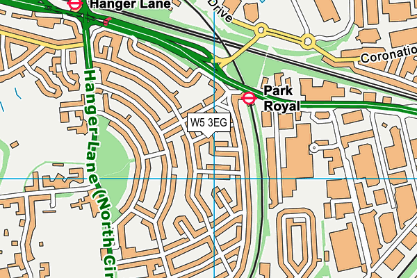 W5 3EG map - OS VectorMap District (Ordnance Survey)