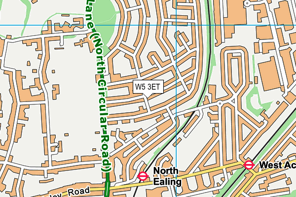 W5 3ET map - OS VectorMap District (Ordnance Survey)