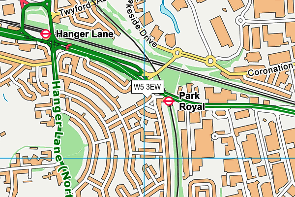 W5 3EW map - OS VectorMap District (Ordnance Survey)