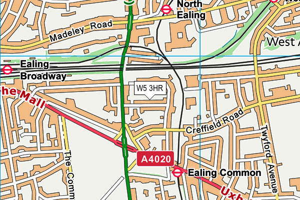 W5 3HR map - OS VectorMap District (Ordnance Survey)