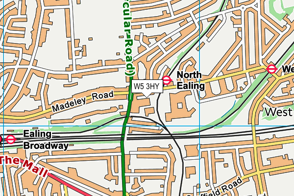 W5 3HY map - OS VectorMap District (Ordnance Survey)