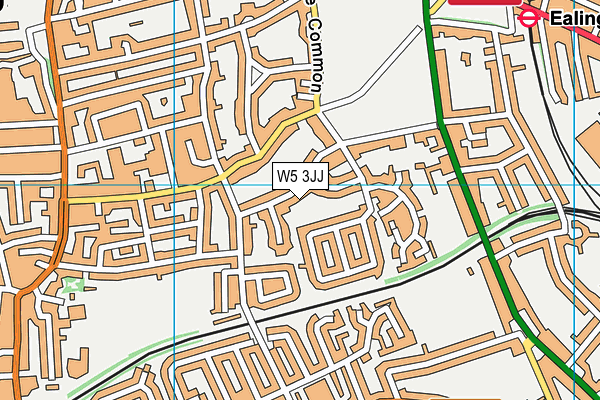 W5 3JJ map - OS VectorMap District (Ordnance Survey)