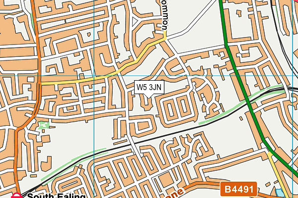 W5 3JN map - OS VectorMap District (Ordnance Survey)
