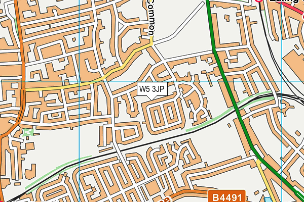 W5 3JP map - OS VectorMap District (Ordnance Survey)