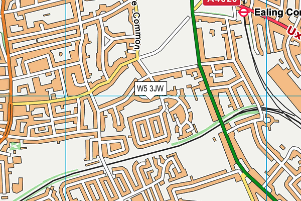 W5 3JW map - OS VectorMap District (Ordnance Survey)