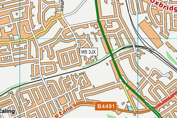 W5 3JX map - OS VectorMap District (Ordnance Survey)