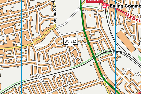 W5 3JZ map - OS VectorMap District (Ordnance Survey)