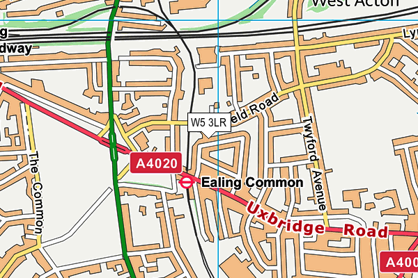 W5 3LR map - OS VectorMap District (Ordnance Survey)