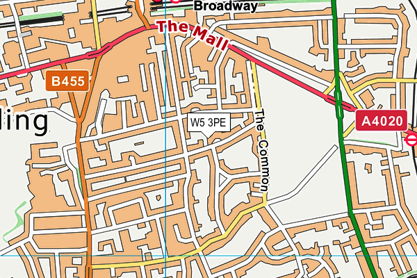 W5 3PE map - OS VectorMap District (Ordnance Survey)