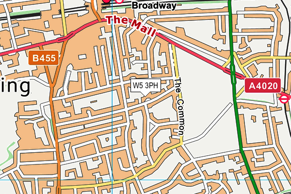 W5 3PH map - OS VectorMap District (Ordnance Survey)