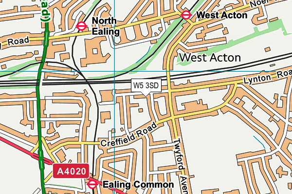 W5 3SD map - OS VectorMap District (Ordnance Survey)